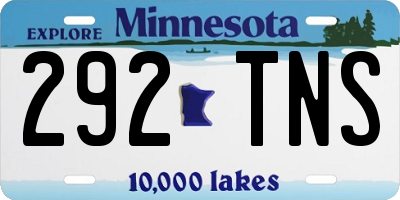 MN license plate 292TNS