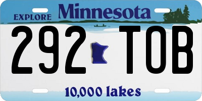 MN license plate 292TOB