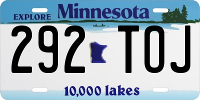 MN license plate 292TOJ