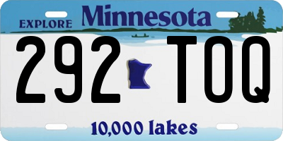 MN license plate 292TOQ