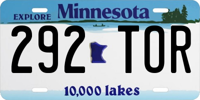 MN license plate 292TOR
