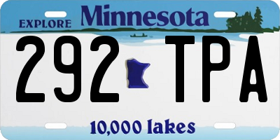 MN license plate 292TPA