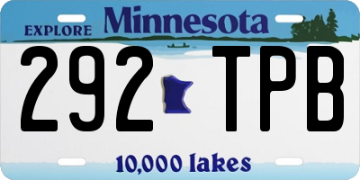 MN license plate 292TPB