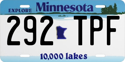 MN license plate 292TPF
