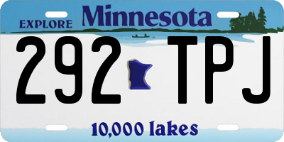 MN license plate 292TPJ