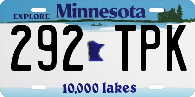 MN license plate 292TPK