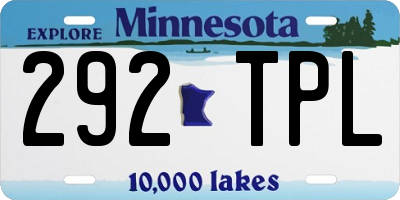 MN license plate 292TPL