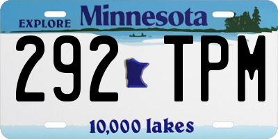 MN license plate 292TPM