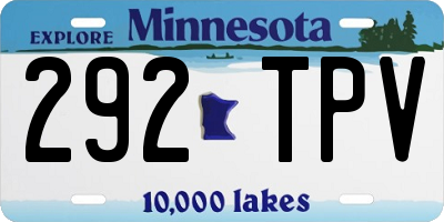 MN license plate 292TPV