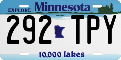 MN license plate 292TPY