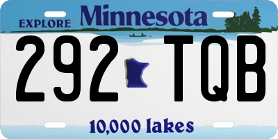 MN license plate 292TQB