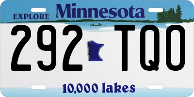MN license plate 292TQO