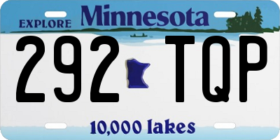 MN license plate 292TQP