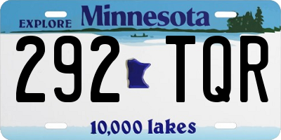 MN license plate 292TQR