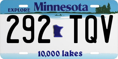 MN license plate 292TQV
