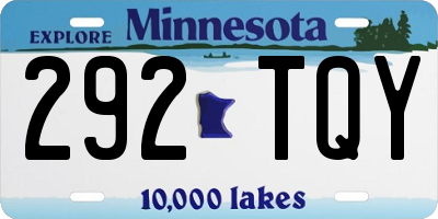 MN license plate 292TQY