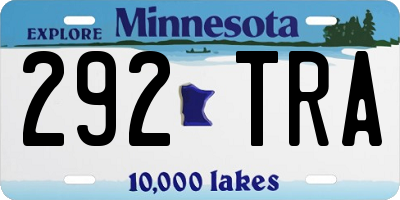 MN license plate 292TRA