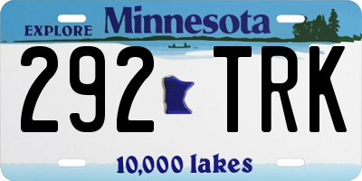 MN license plate 292TRK
