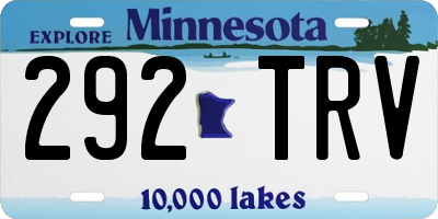 MN license plate 292TRV
