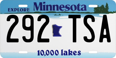 MN license plate 292TSA