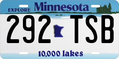 MN license plate 292TSB