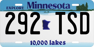 MN license plate 292TSD