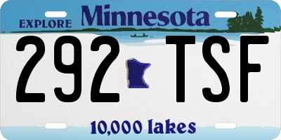 MN license plate 292TSF
