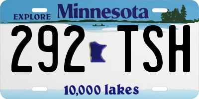 MN license plate 292TSH