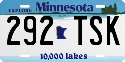 MN license plate 292TSK