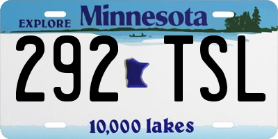 MN license plate 292TSL