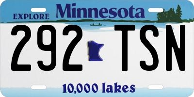 MN license plate 292TSN