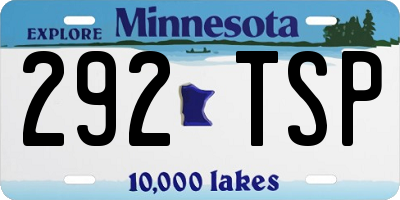 MN license plate 292TSP