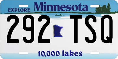 MN license plate 292TSQ