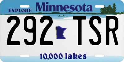 MN license plate 292TSR