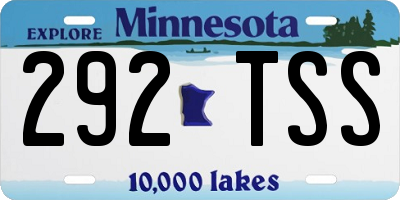 MN license plate 292TSS
