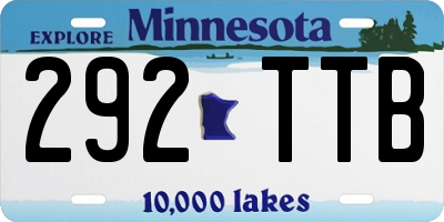 MN license plate 292TTB