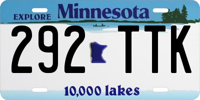 MN license plate 292TTK