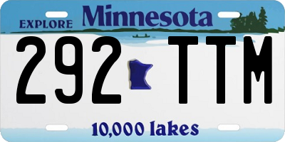 MN license plate 292TTM