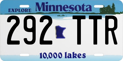 MN license plate 292TTR