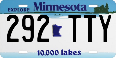MN license plate 292TTY