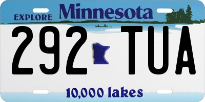 MN license plate 292TUA