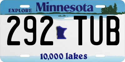 MN license plate 292TUB