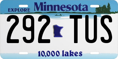 MN license plate 292TUS