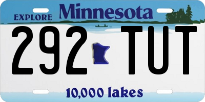 MN license plate 292TUT
