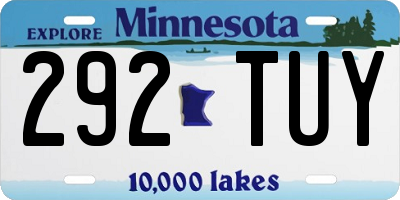 MN license plate 292TUY