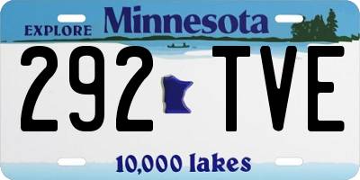 MN license plate 292TVE