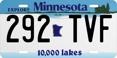 MN license plate 292TVF