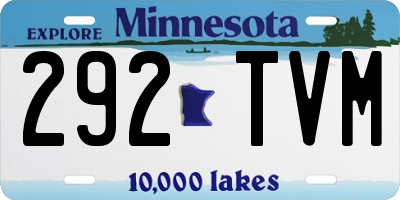 MN license plate 292TVM