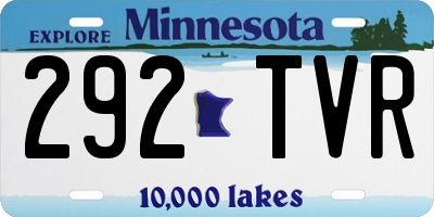 MN license plate 292TVR