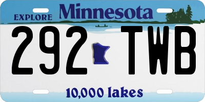 MN license plate 292TWB